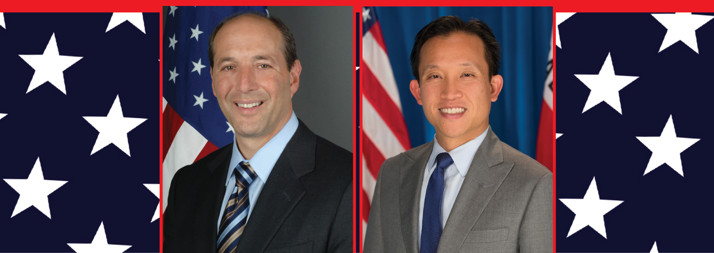 Jeff Bleich and David Chiu on Trump’s Clash with the Courts Image - Jeff Bleich and a detail from the American flag